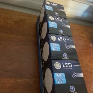4 PACK GE Light Bulb LED G25 Soft White Frosted Globe 6.5 Watts 60W Replacement